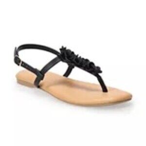 LC Lauren Conrad Thala Women's Flower T-Strap Sandals NWT